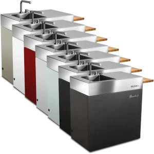 BLOCK L Flammkraft Außenküchenmodul mit Waschbecken